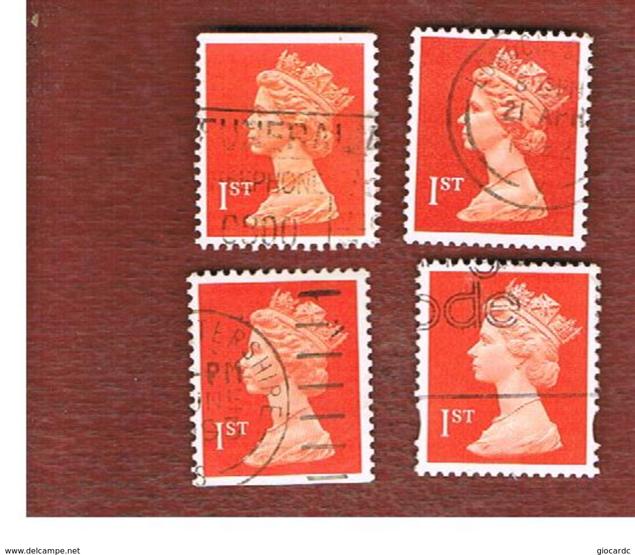 GRAN BRETAGNA (GREAT BRITAIN) - SG 1514   -  1990 QUEEN ELIZABETH II  1ST RED  (4  DIFFERENT PERFORATIONS)  - USED - Usati