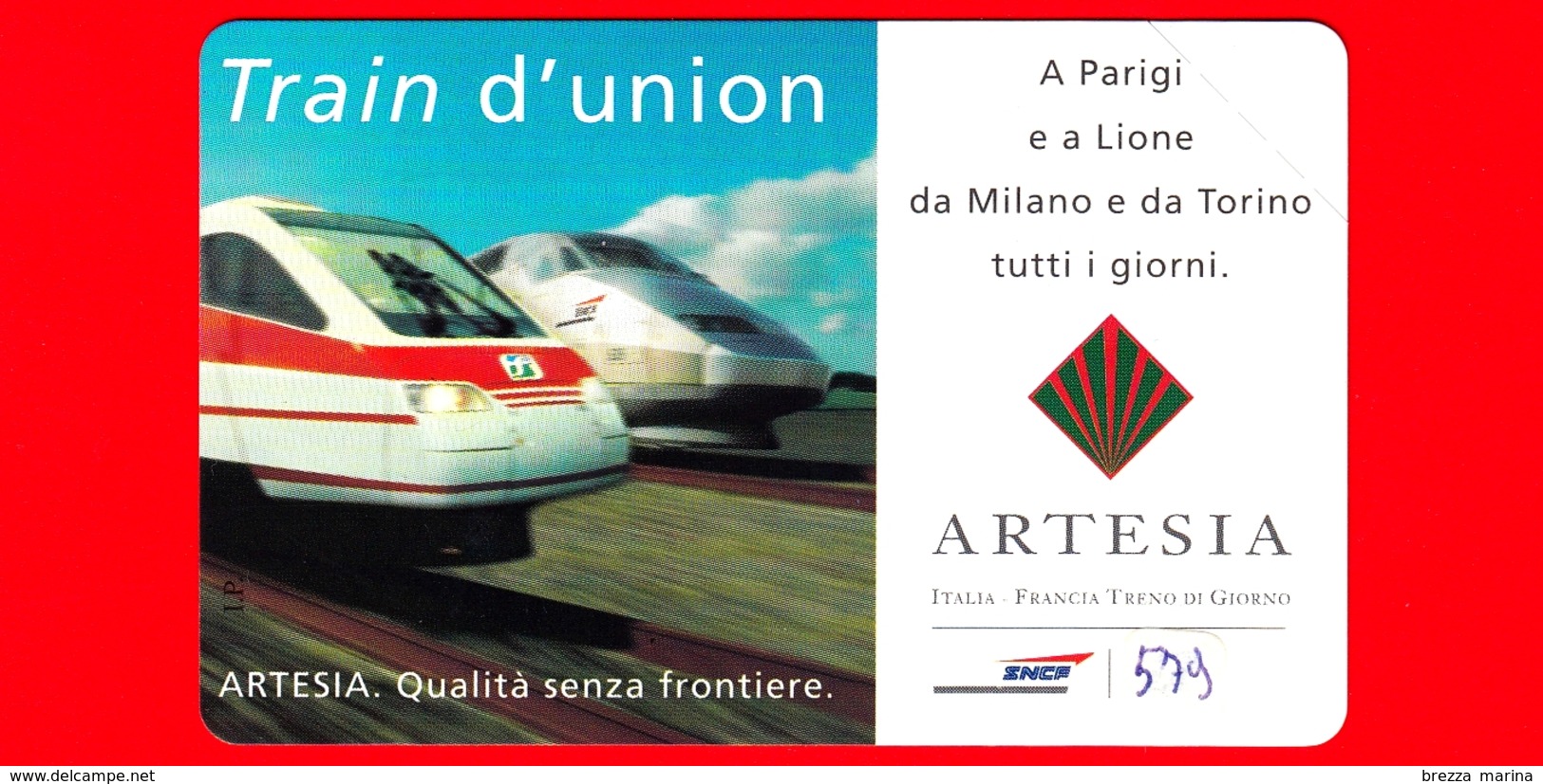 Nuova - MNH - ITALIA - Scheda Telefonica - TELECOM - Train D'union - A Parigi E A ..- Golden 579 - Variante - Pubbliche Figurate Ordinarie