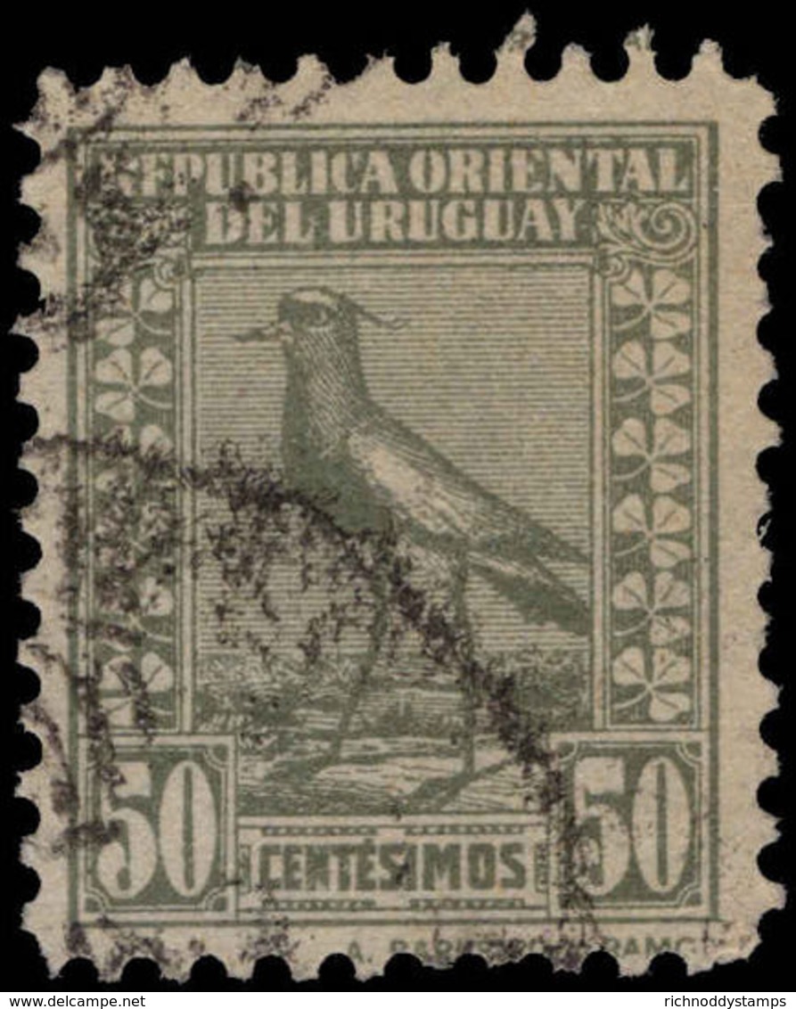 Uruguay 1924 50c Grey-olive Perf 11&#189; Chilean Lapwing, Barrios Imprint Fine Used. - Uruguay