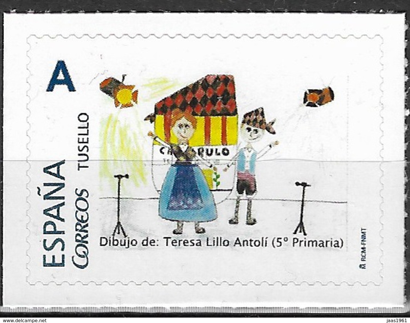 ESPAÑA. TUSELLO. 50 ANIVERSARIO EL CACHIRULO. ALCAÑIZ (TERUEL). DIBUJO INFANTIL - Nuevos