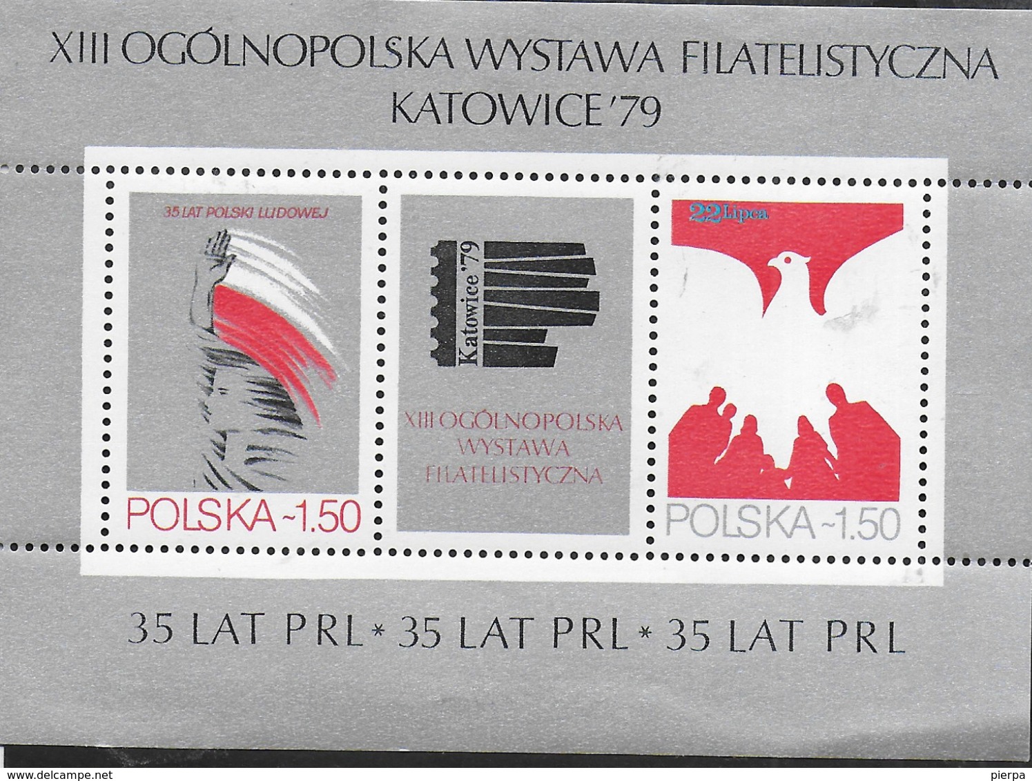 POLONIA - KATOWICE '79 - ESPOSIZIONE FILATELICA  - FOGLIETTO NUOVO** (YVERT BF 87 - MICHEL BL 77) - Esposizioni Filateliche