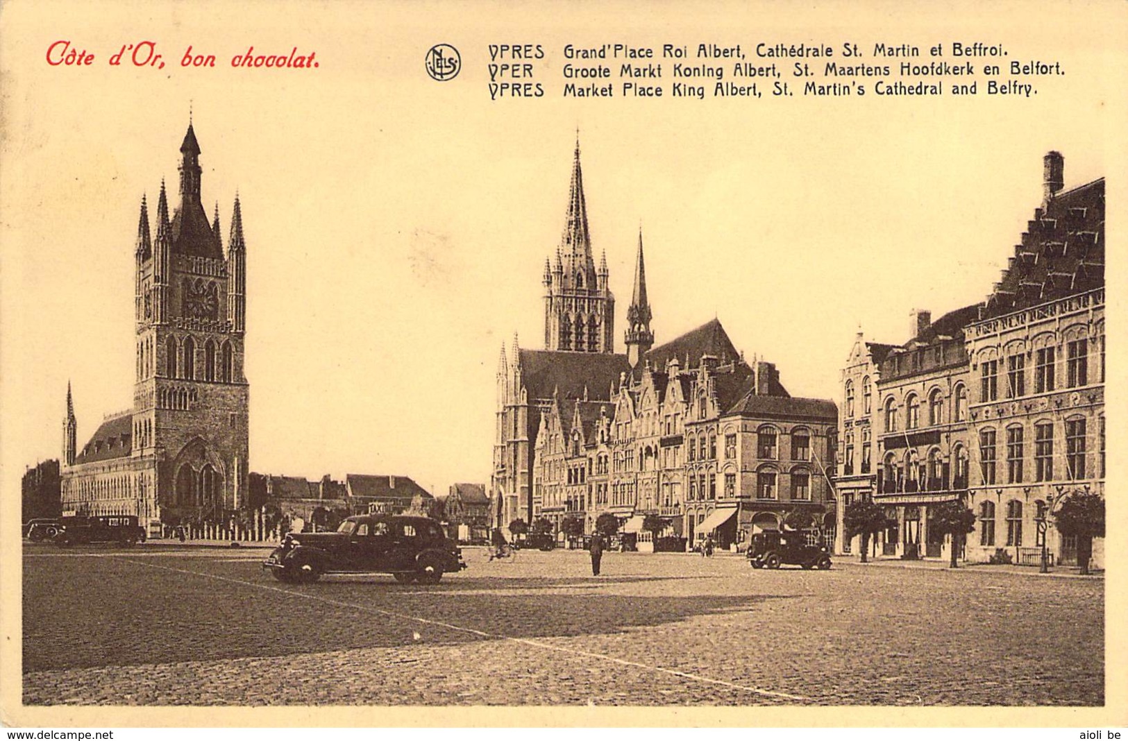 Ypres Grand'Place, Roi Albert, Cathédrale St. Martin Et Beffroi . - Ieper