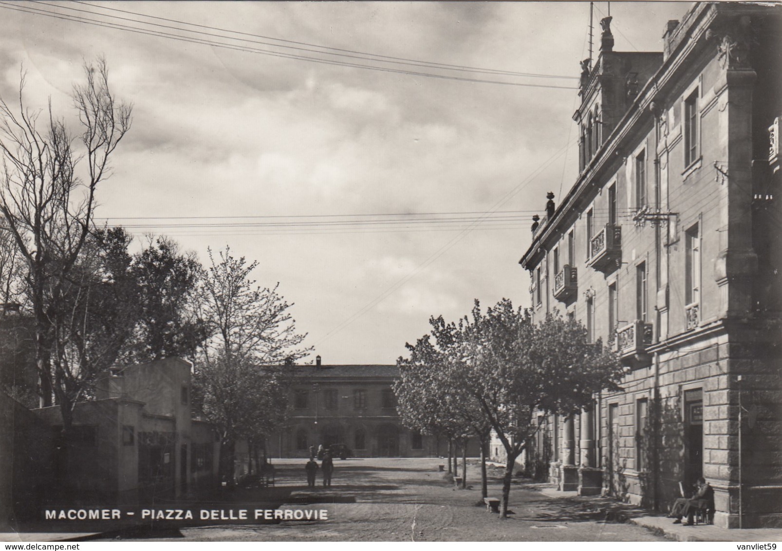 MACOMER-NUORO-PIAZZA DELLE FERROVIE-CARTOLINA VERA FOTOGRAFIA CARTOLINA VIAGGIATA IL 20-8-1955 - Nuoro