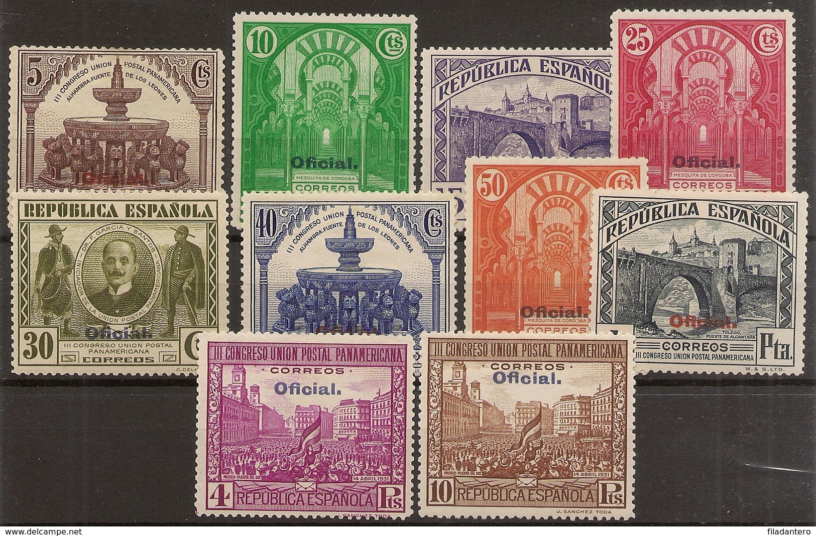 Edifil 620/629* Mh  Postal Panamericano "Oficial"  Serie Completa  1931  NL519 - Nuevos