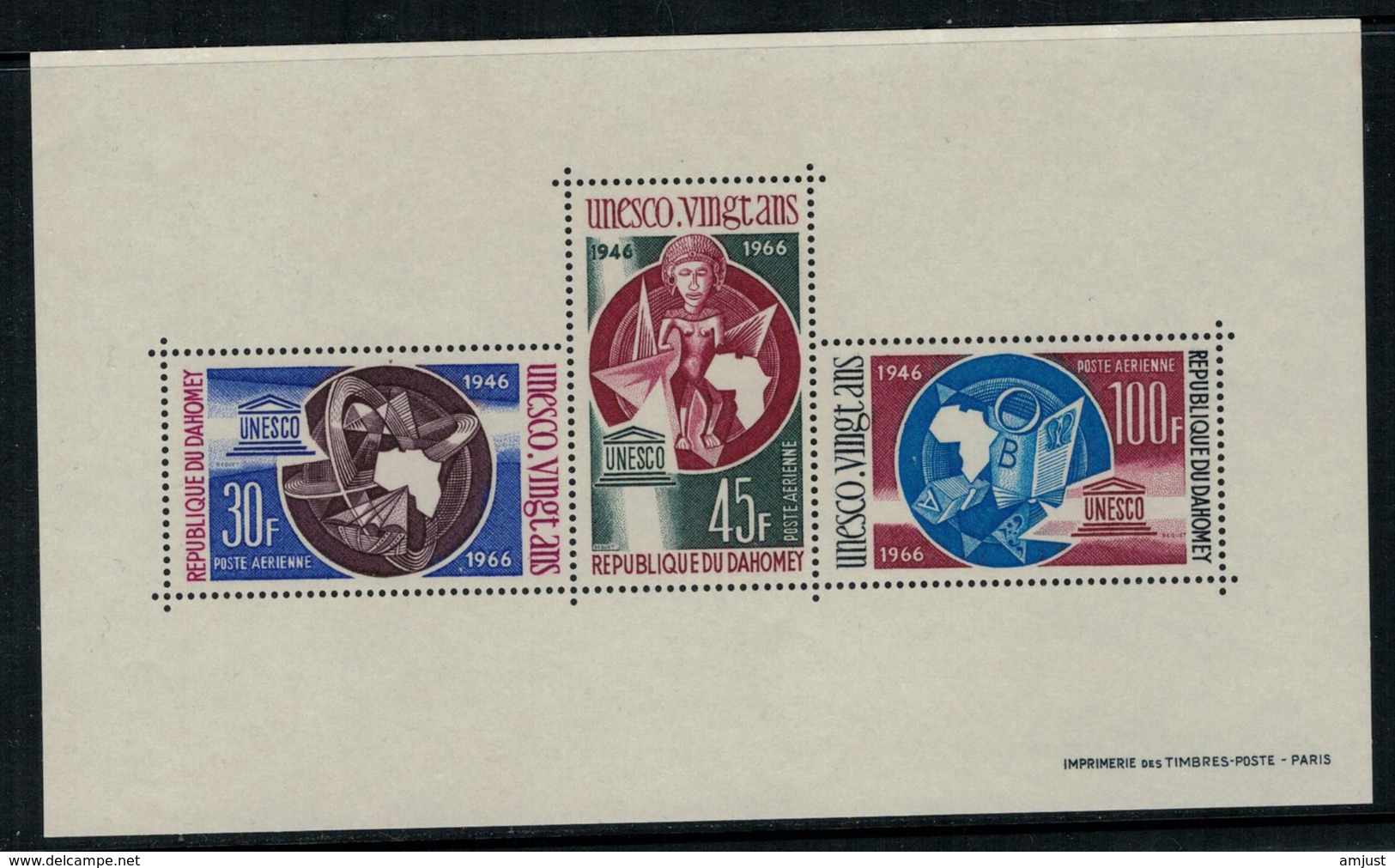 Dahomey 1966 // UNESCO 1966 Bloc-feuillet Neuf** MNH No.6 Y&T - Benin – Dahomey (1960-...)