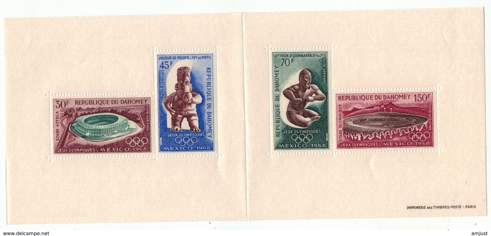 Dahomey 1968 // Jeux Olympiques De Mexico Bloc-feuillet Neuf** MNH No.15 Y&T (bloc Plié En 2 ) - Bénin – Dahomey (1960-...)