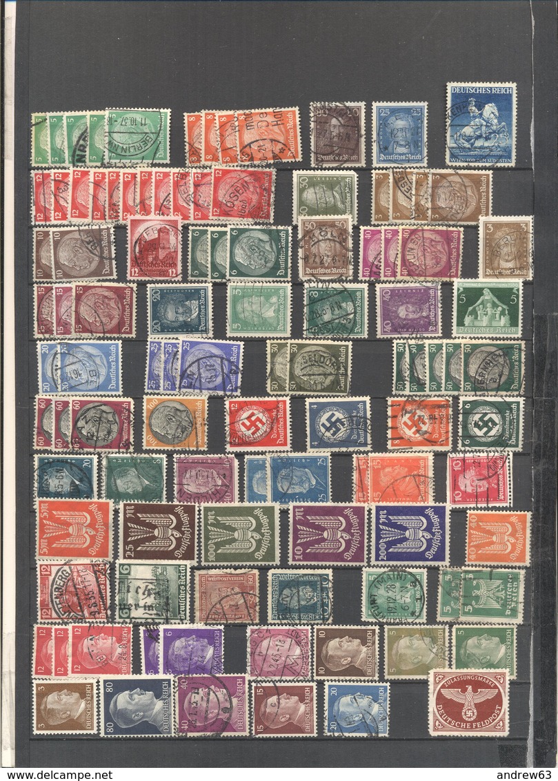 Deutsches Reich - Lotto - Accumulo - Vrac - 246 Francobolli - Usati, Alcuni Su Frammento O Con Sovrastampa - Alla Rinfusa (max 999 Francobolli)