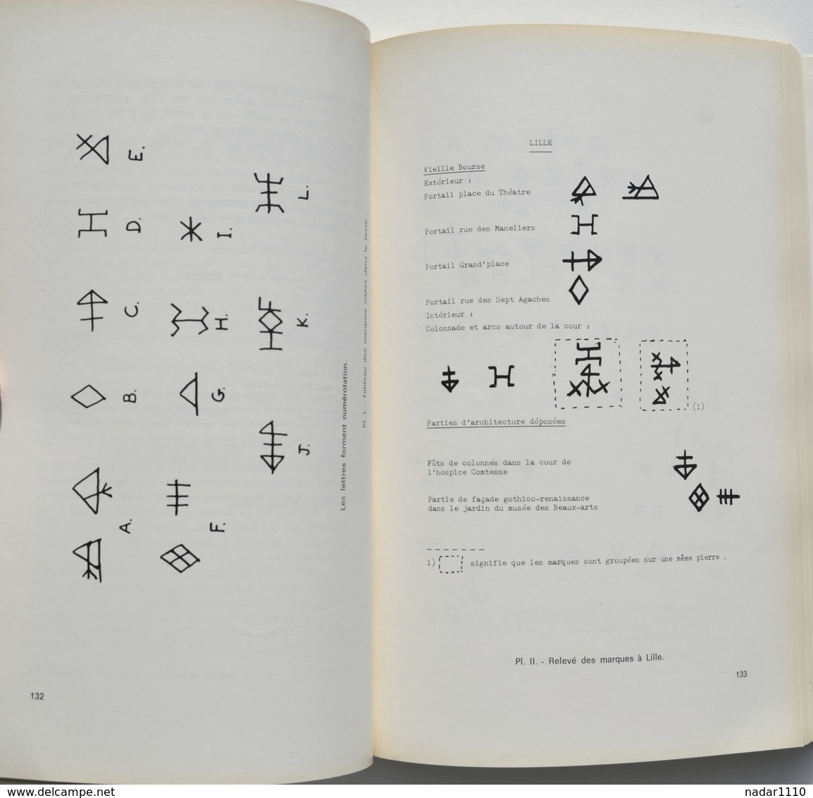 Glyptographie : Signes lapidaires, tailleurs de pierre MONS (Sainte-Waudru), MAFFLE, SOIGNIES, GAND, ECAUSSINNES, etc.