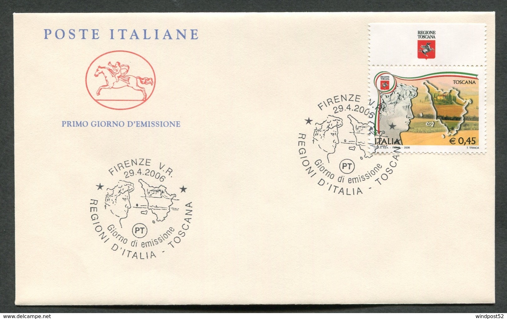 FDC ITALIA 2006 - CAVALLINO - LE REGIONI D'ITALIA - LA TOSCANA - 374 - FDC