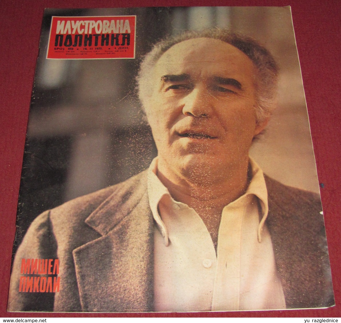 Michel Piccoli ILUSTROVANA POLITIKA Yugoslavian February 1975 RARE - Magazines