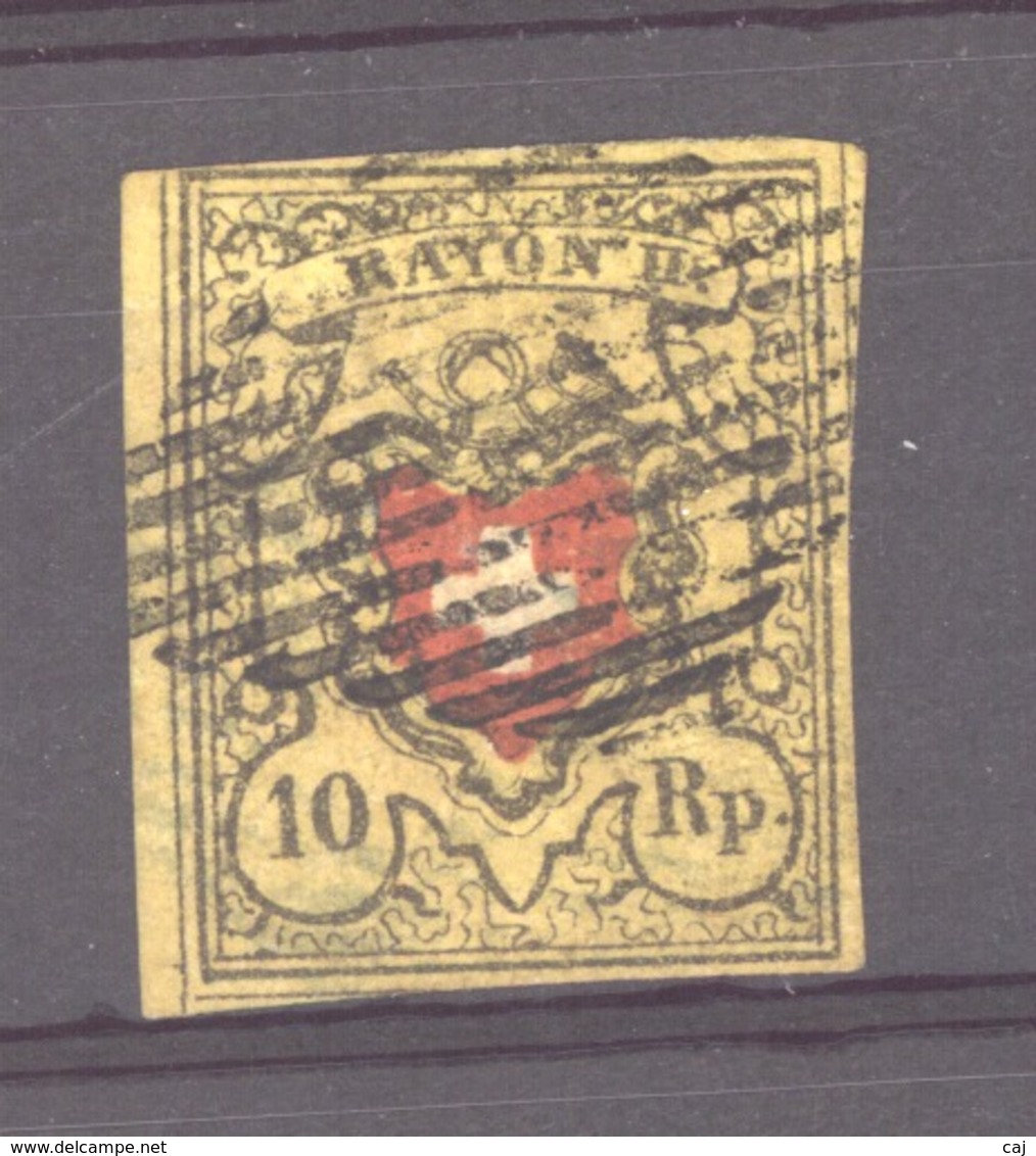 Suisse : Yvert 15 (o)  Planche 17,  Signé - 1843-1852 Timbres Cantonaux Et  Fédéraux