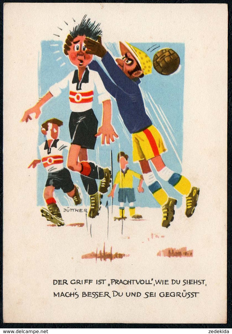 C4756 - Humor Scherzkarte - Fußball - Quell Kunst Cossebaude - DDR Grafik - Humor