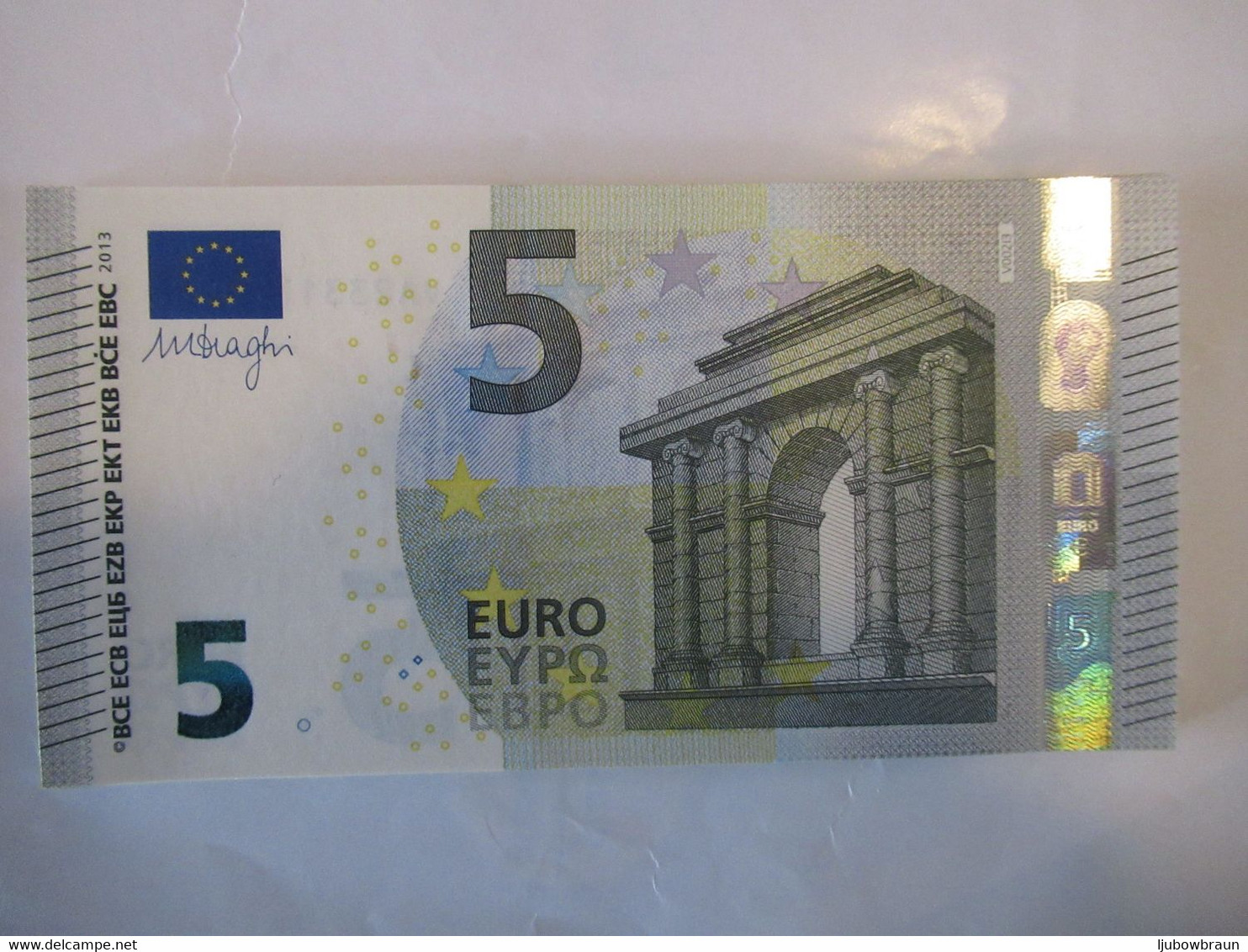 5 Euro-Schein 2 Ausgabe VA Unc.Draghi. Preis Pro Schein - 5 Euro