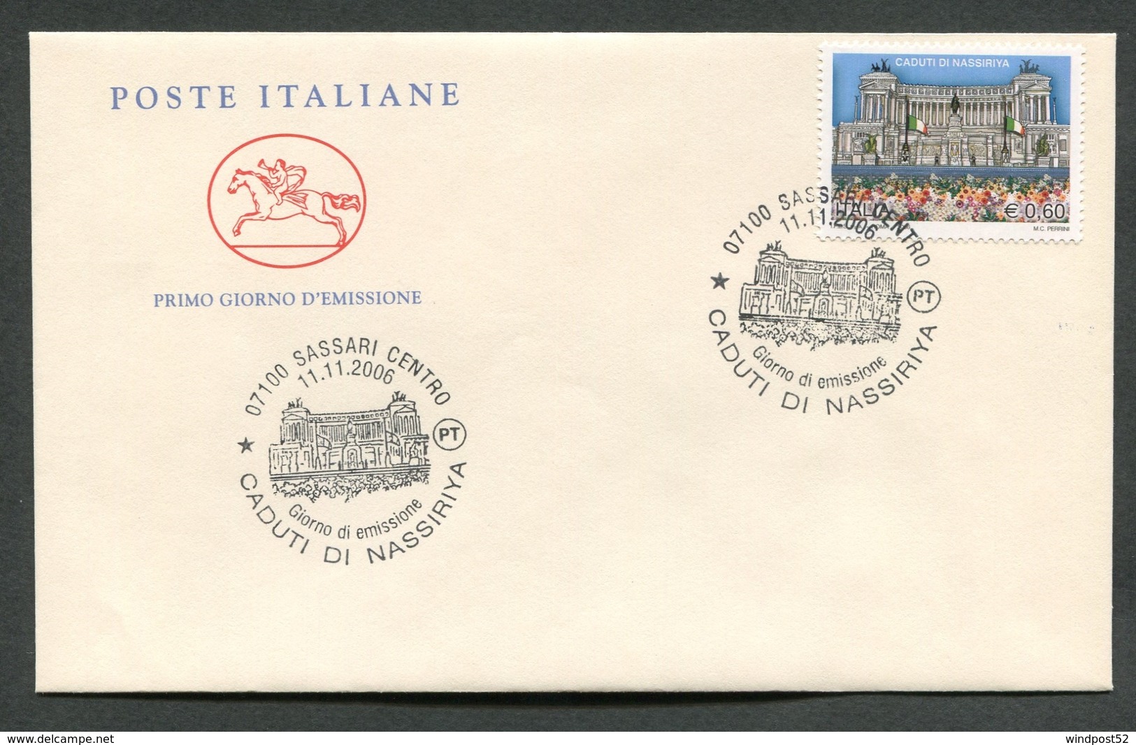 FDC ITALIA 2006 - CAVALLINO - CADUTI DI NASSIRIYA - SASSARI - 411 - FDC