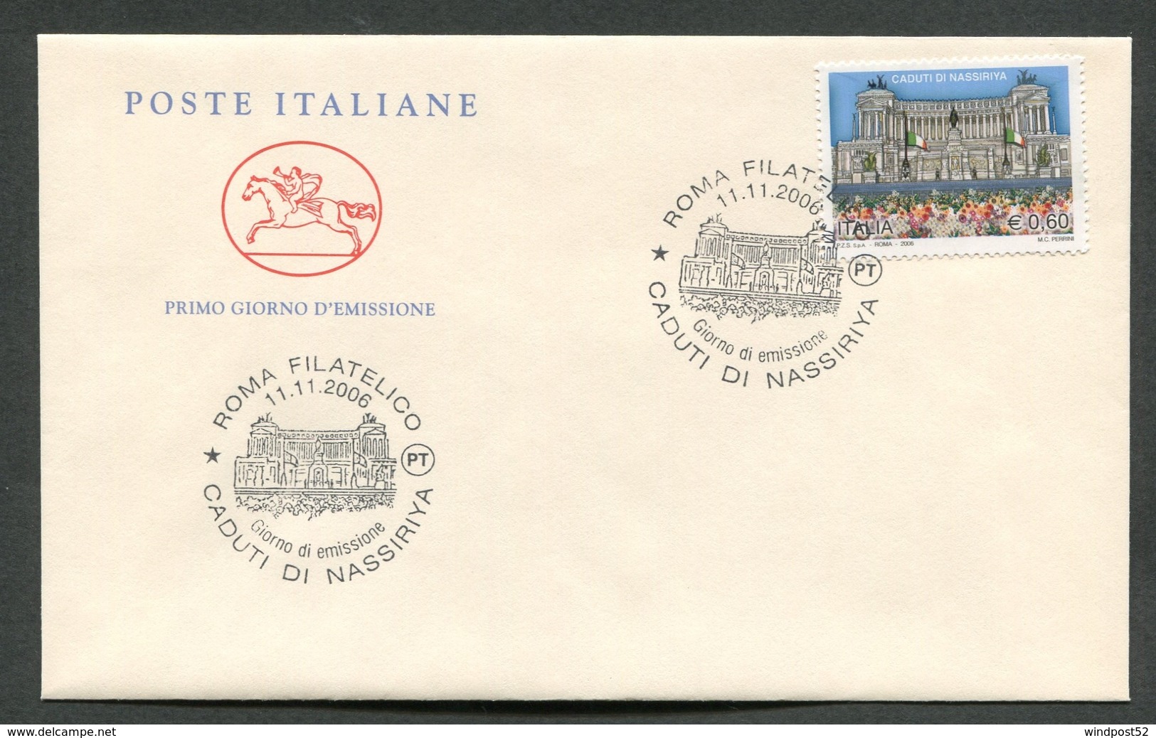 FDC ITALIA 2006 - CAVALLINO - CADUTI DI NASSIRIYA - ROMA - 412 - FDC