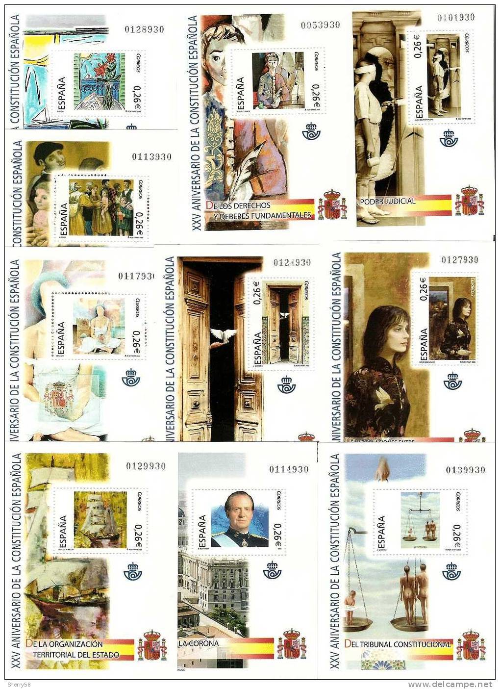 2003-ED. 4037 A 4046- ANIVERSARIO CONSTITUCIÓN ESPAÑOLA-NUEVO- - Nuevos