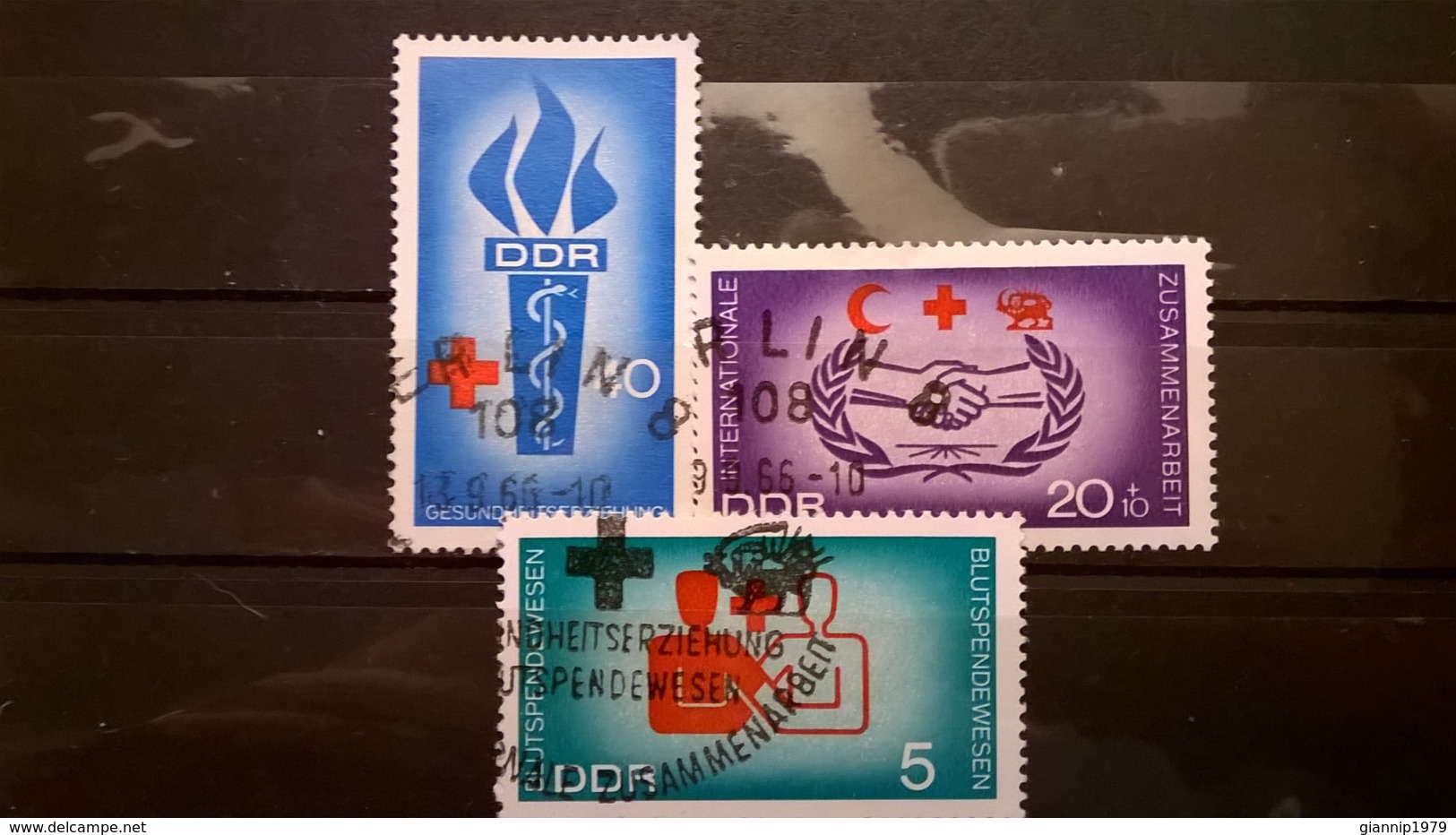 FRANCOBOLLI STAMPS GERMANIA DEUTSCHE DDR 1966 USED SERIE COMPLETA RED CROSS  GERMANY - Usati