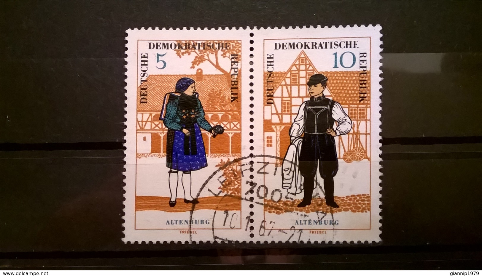 FRANCOBOLLI STAMPS GERMANIA DEUTSCHE DDR 1966 USED SERIE COSTUMI FOLK BLOCCO  GERMANY - Usados