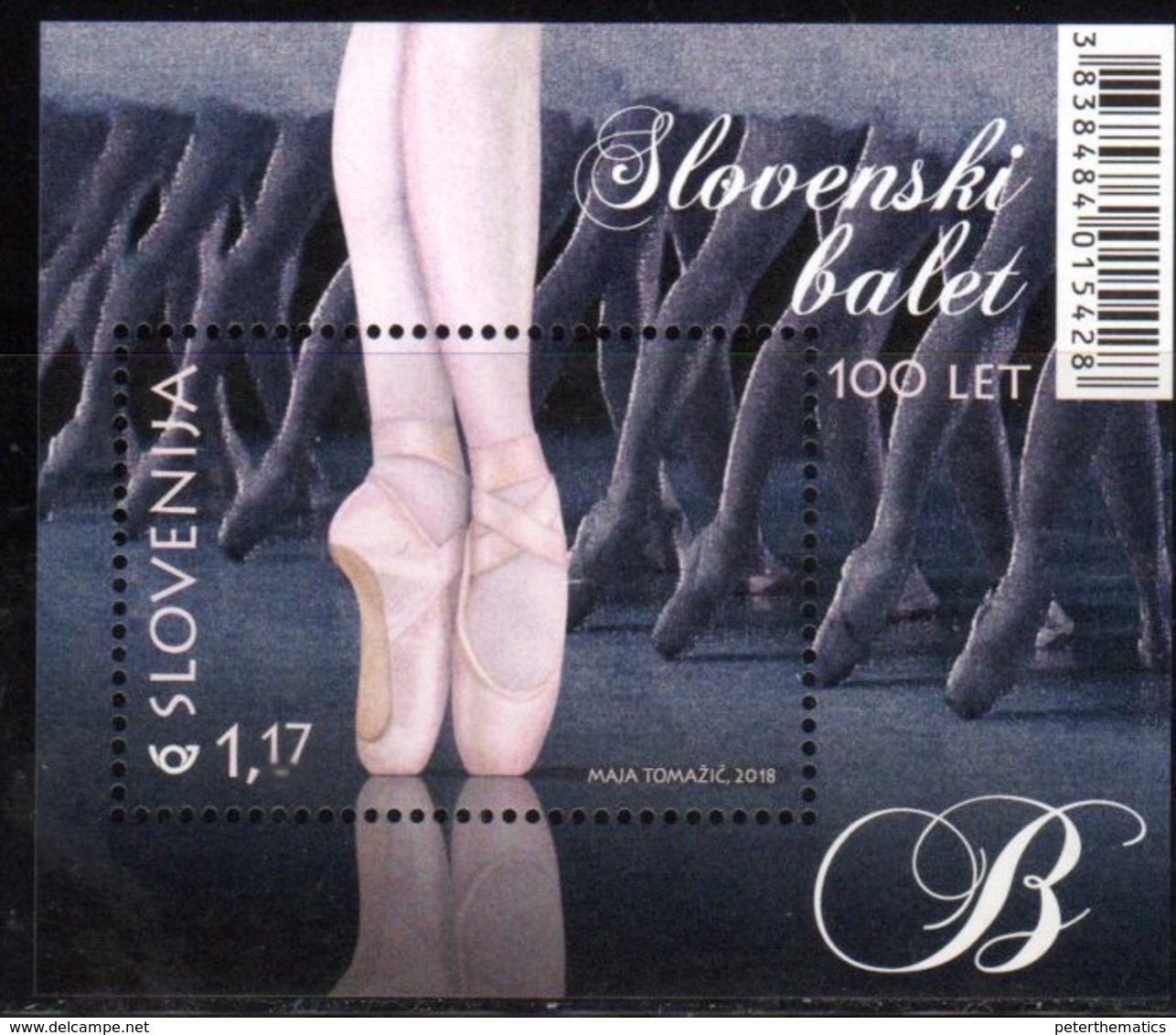 SLOVENIA , 2018, MNH, DANCING, BALLET, 100 YEARS OF SLOVENIAN BALLET, S/SHEET - Tanz