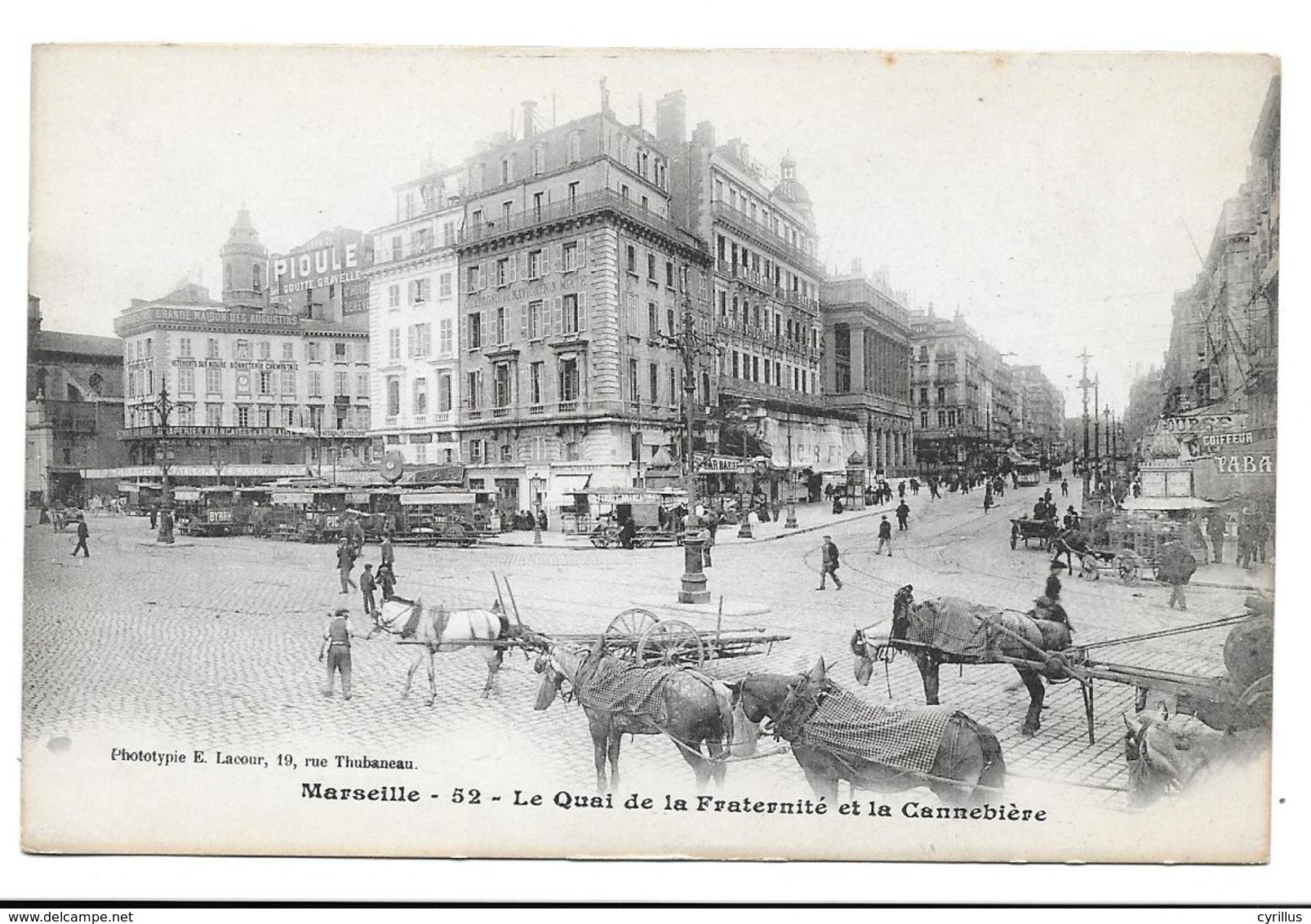 13 - MARSEILLE - LE QUAI DE LA FRATERNITE ET LA CANNEBIERE - Non Classés