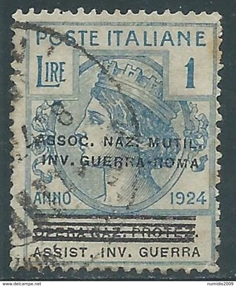 1924 REGNO ENTE PARASTATALE USATO INV GUERRA ROMA 1 LIRA SASSONE 75 - M48-7 - Franchise