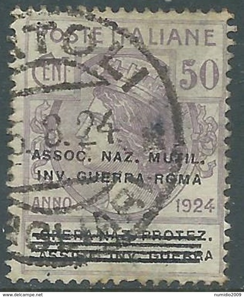 1924 REGNO ENTE PARASTATALE USATO INV GUERRA ROMA 50 CENT SASSONE 74 - M48-2 - Franchigia