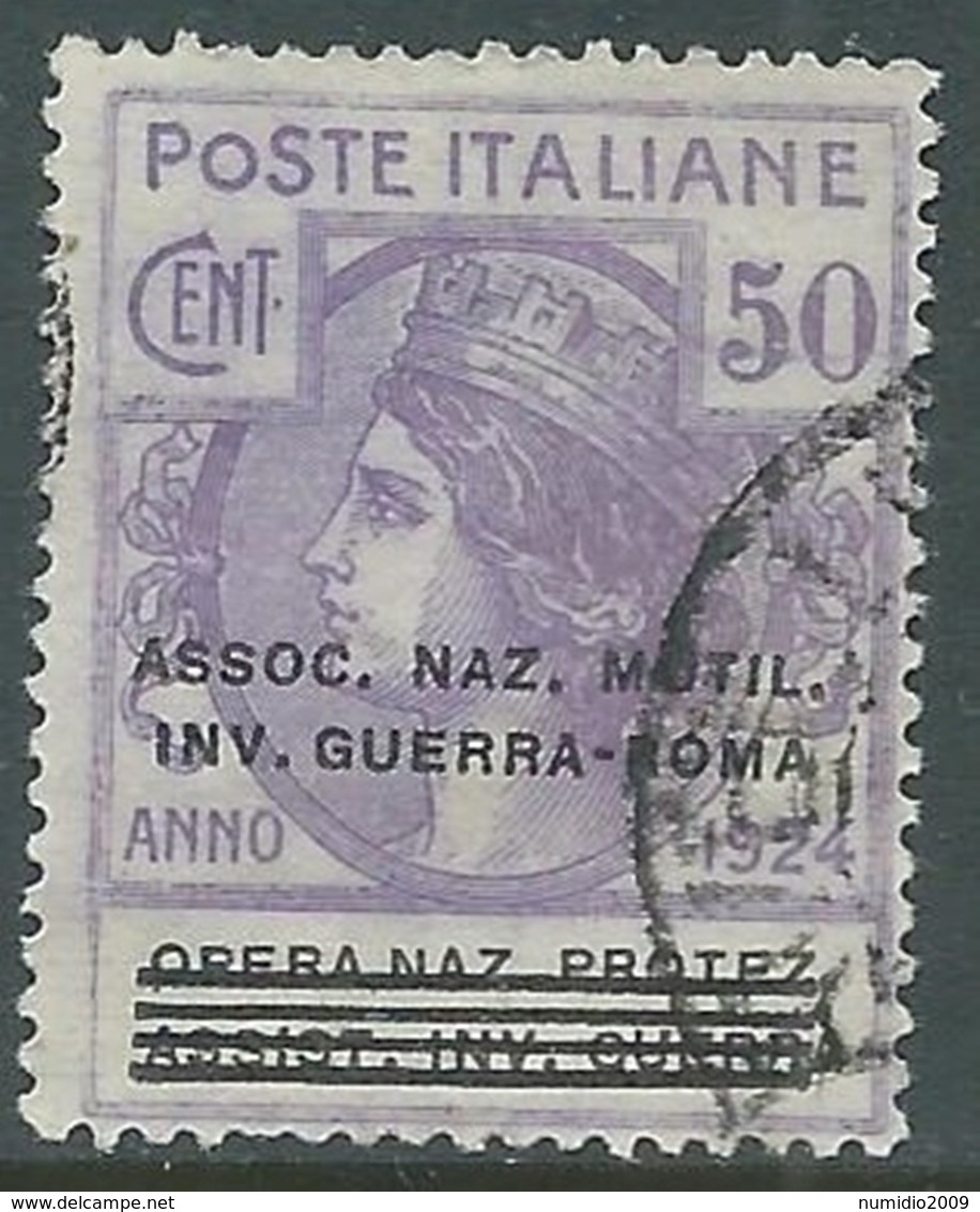 1924 REGNO ENTE PARASTATALE USATO INV GUERRA ROMA 50 CENT SASSONE 74 - M49 - Franchigia