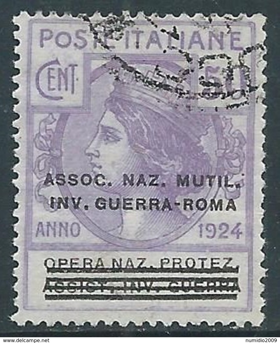 1924 REGNO ENTE PARASTATALE USATO INV GUERRA ROMA 50 CENT SASSONE 74 - M49-2 - Franchigia