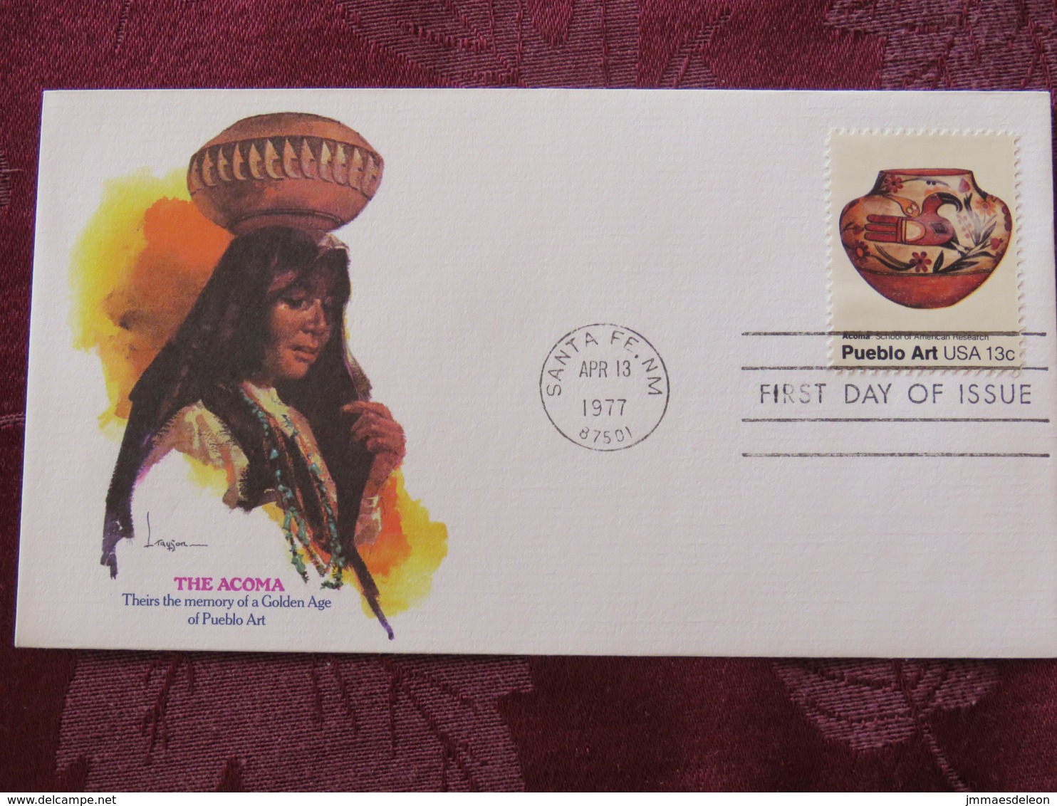 USA 1977 FDC Cover Santa Fe - Pueblo Art - Acoma - Ceramic - Lettres & Documents