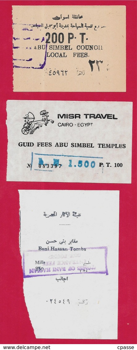 TICKET D' ENTREE Sites Et Musées D'Egypte (Lot De 6) EGYPT - Tickets D'entrée