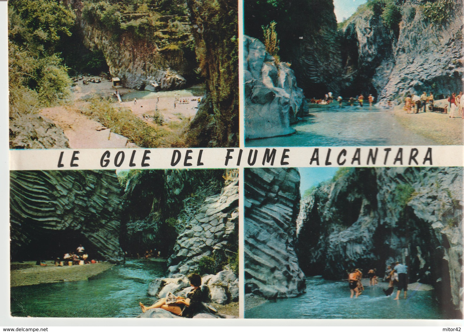 57-Gole Dell' Alcantera-Taormina-Messina-4 Vedutine-scritta X Catania-non Viaggiata. - Messina