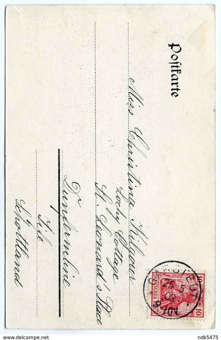 ALLEMAGNE : HAMBURG - DIE BROOKSBRUCKE / POSTMARK - GARSTEDT, 1903 / ADDRESS - DUNFERMLINE, SCOTLAND, LOCHY COTTAGE - Autres & Non Classés