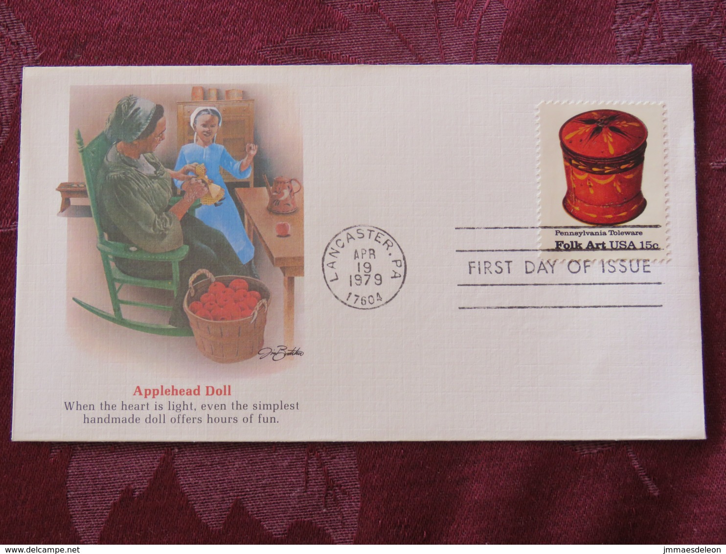 USA 1979 FDC Cover Lancaster - Folk Art - Pennsylvania Toleware - Applehead Doll - Lettres & Documents