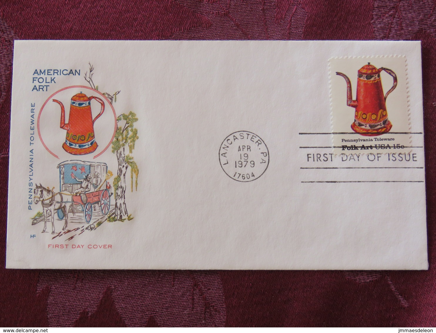 USA 1979 FDC Cover Lancaster - Folk Art - Pennsylvania Toleware - Coffee Pot - Lettres & Documents