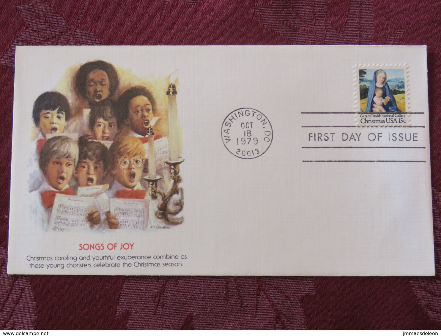 USA 1979 FDC Cover Washington - Christmas - Songs - Virgin And Child By Gerard David - Lettres & Documents