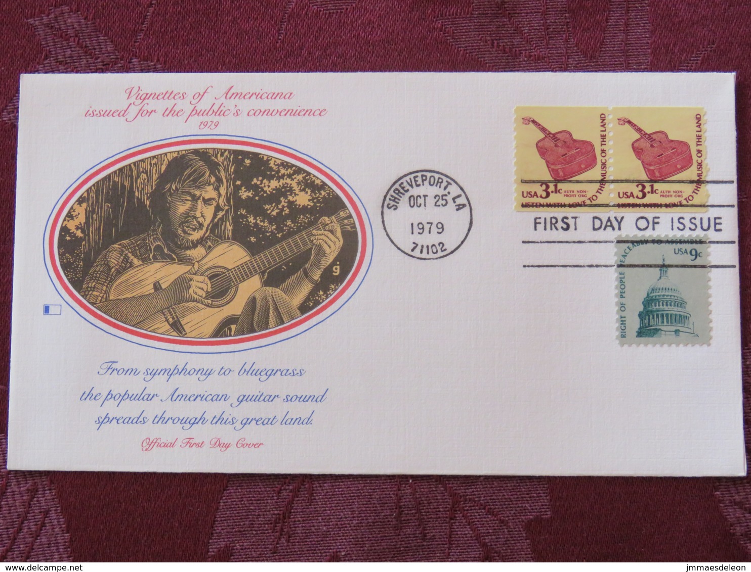 USA 1979 FDC Cover Shreveport - Music Guitar Songs - Capitol - Lettres & Documents