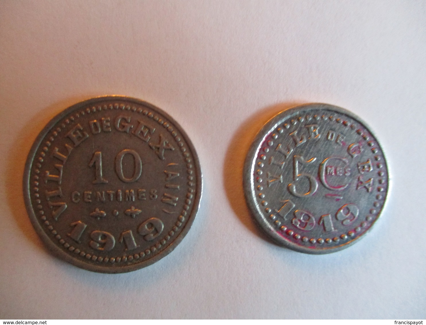 France: 5 & 10 Centimes 1919 -  Ville De Gex (Ain) - Noodgeld