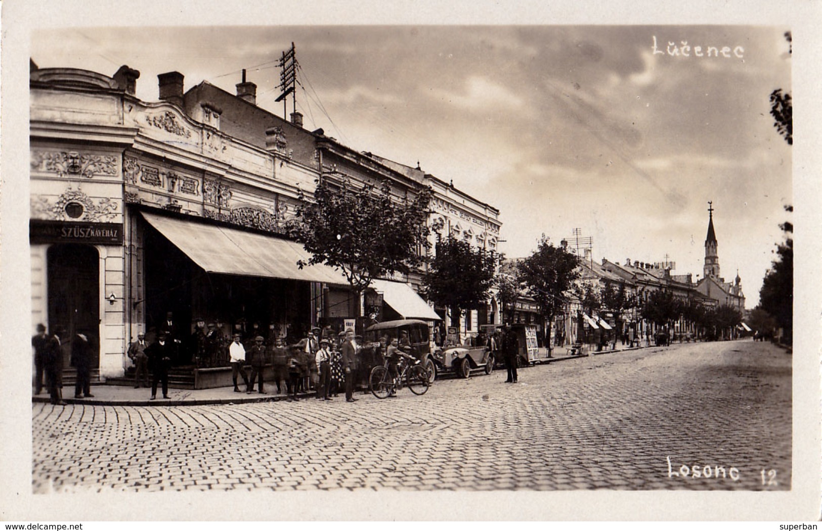 LUČENEC / LOSONC - SZÜSZ KÁVÉHÁZ - CARTE VRAIE PHOTO / REAL PHOTO POSTCARD ~ 1930 (ac107) - Slovaquie