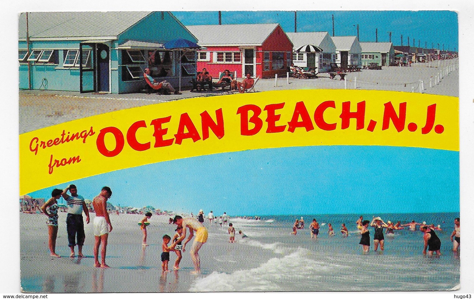 (RECTO / VERSO) OCEAN BEACH IN 1967 - GREETINGS FROM OCEAN BEACH - BEAU TIMBRE - FORMAT CPA VOYAGEE - Autres & Non Classés