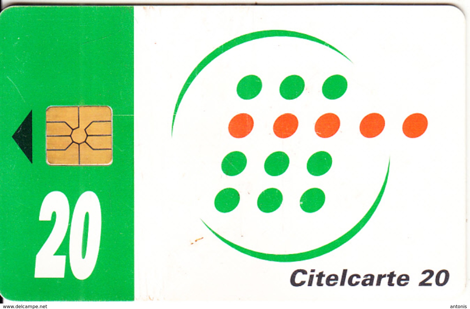 IVORY COAST - Telecom Logo, Green Band 20 Units, Chip GEM1A, Used - Côte D'Ivoire
