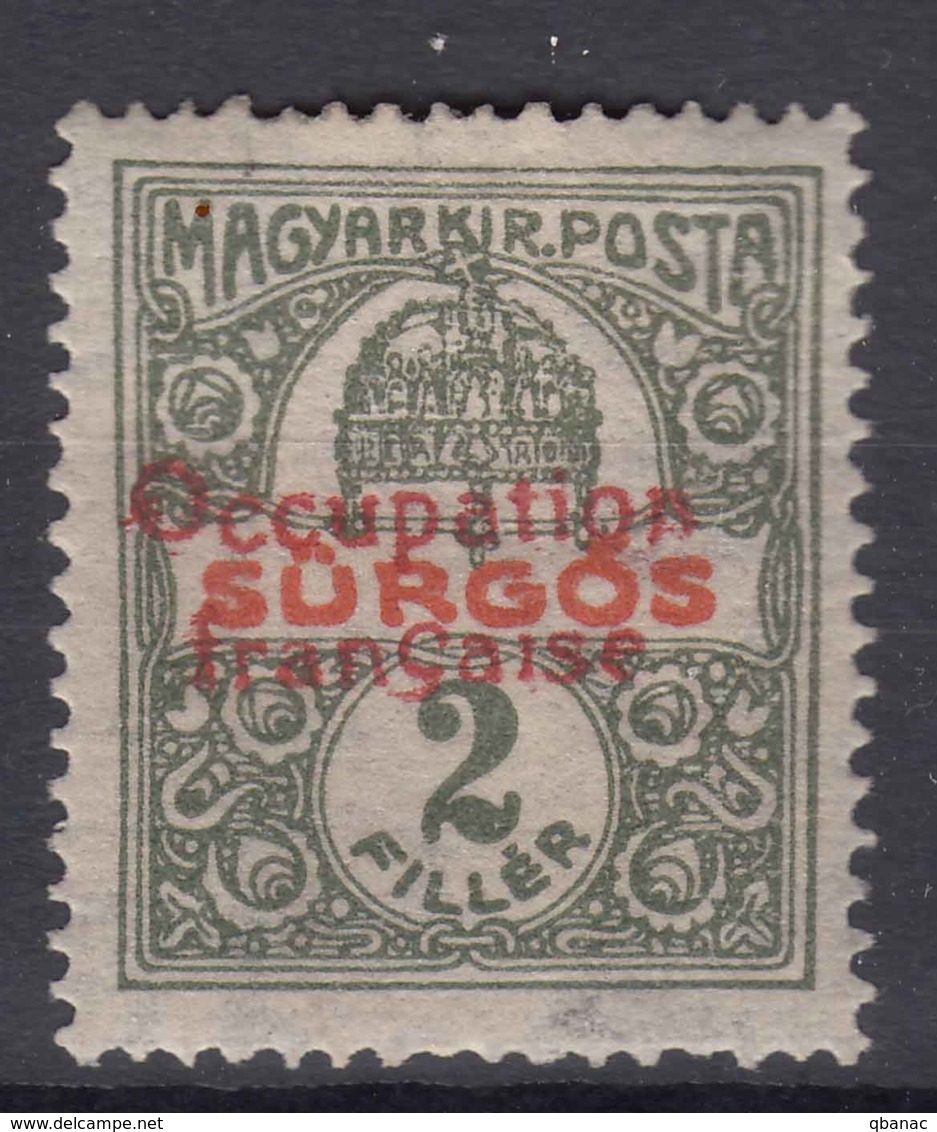 France Occupation Hungary Arad 1919 Yvert#44 Mint Hinged - Neufs