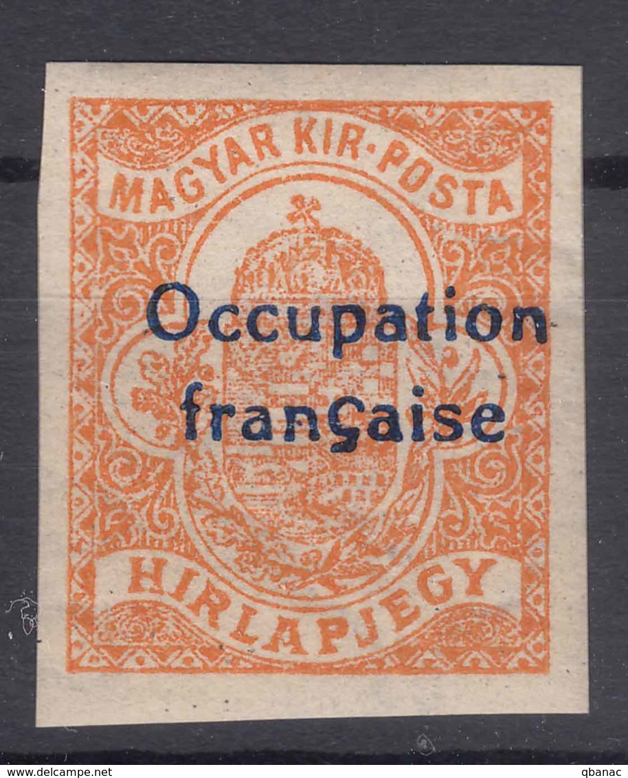 France Occupation Hungary Arad 1919 Yvert43 Mint Hinged - Unused Stamps