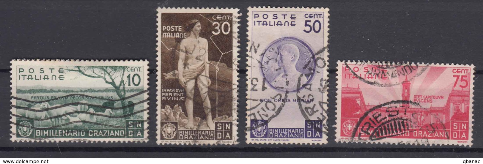 Italy Kingdom 1936 Oraziano Sassone#398,400,401,402 Mi#547,549,550,551 Used - Gebraucht