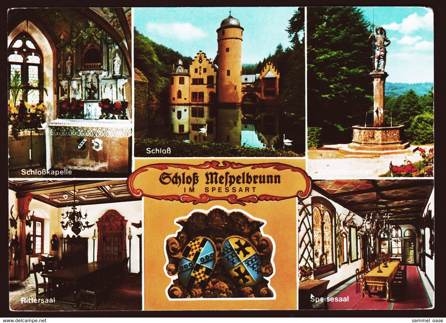 Schloß Mespelbrunn / Spessart  -  Mehrbild-Ansichtskarte Ca. 1980    (10610) - Aschaffenburg