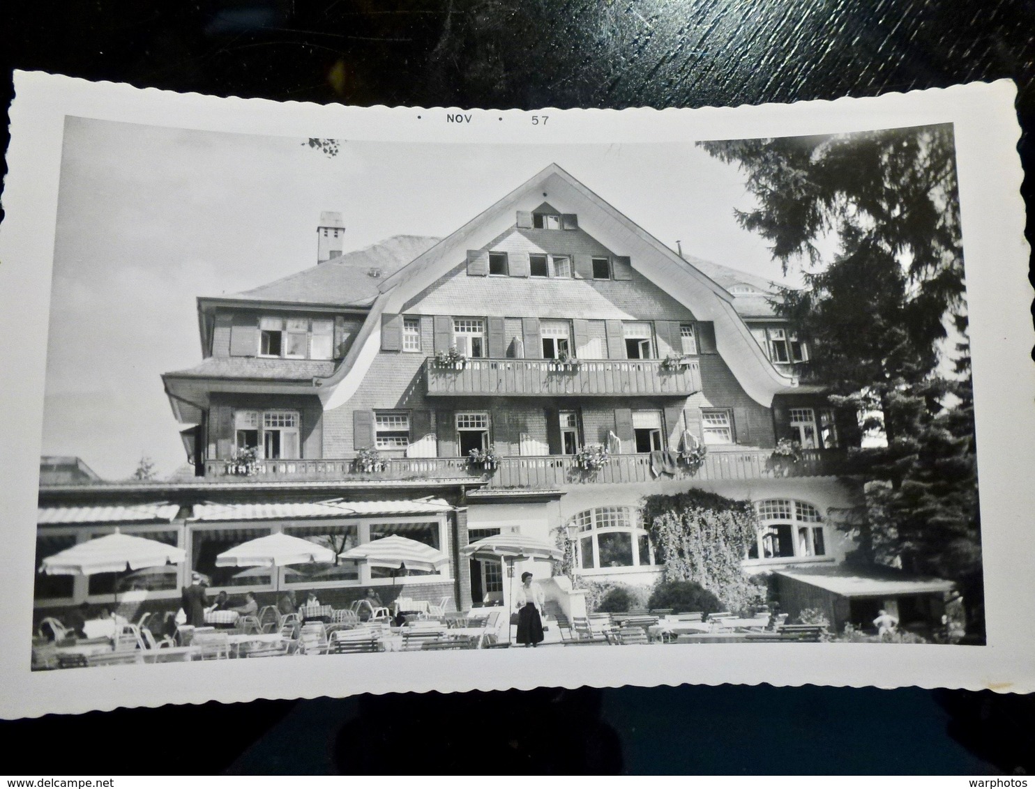 PHOTO ORIGINALE _ VINTAGE SNAPSHOT : AUBERGE SCHWARTZWALD à TITISEE _ FORET NOIRE _ ALLEMAGNE _ 1957 - Lieux