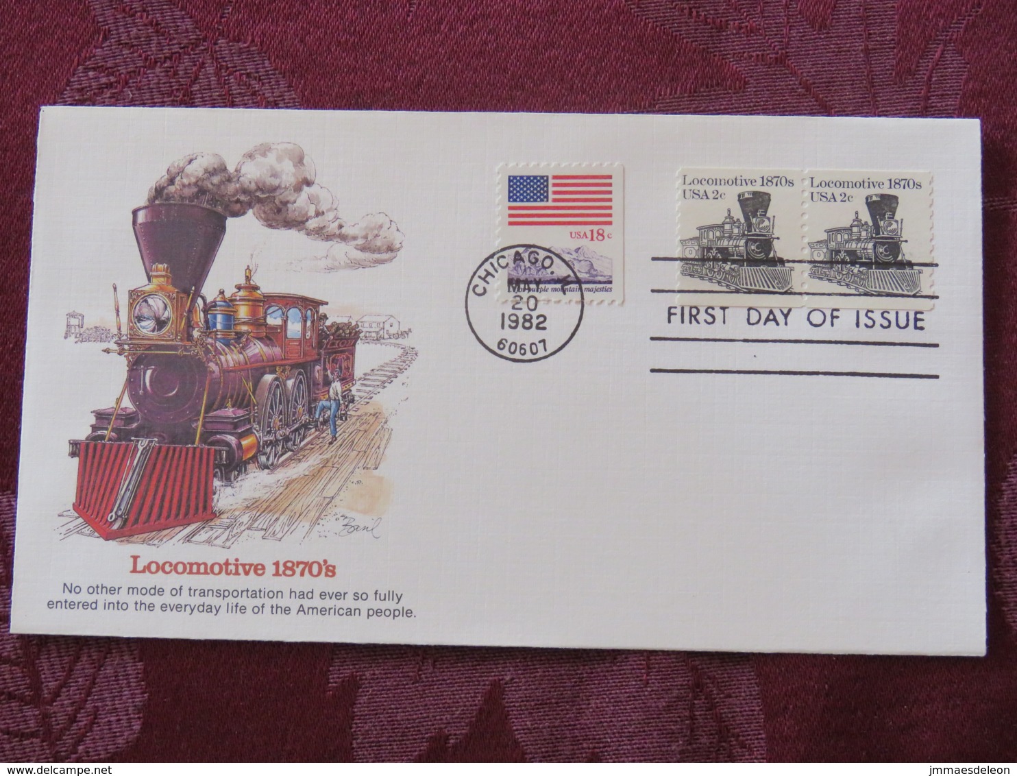 USA 1982 FDC Cover Chicago - Train Locomotive - Storia Postale