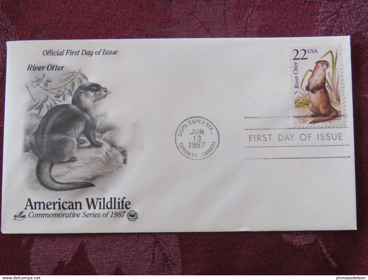 USA 1987 FDC Cover USPS CAPEX Toronto Canada - American Wildlife - River Otter - Lettres & Documents