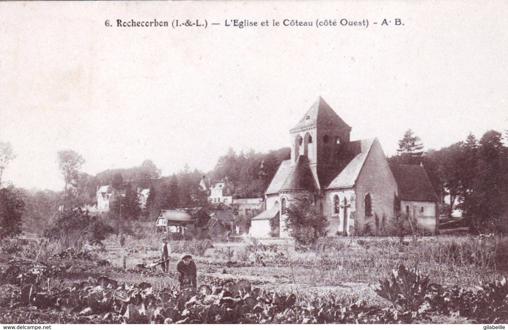 37 - Indre Et Loire -  ROCHECORBON - L Eglise Et Le Coteau - Rochecorbon