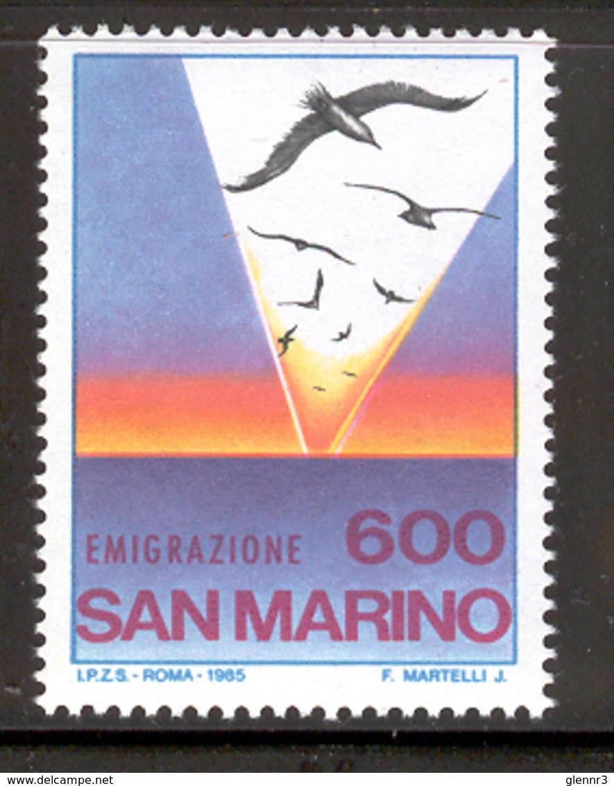 SAN MARINO 1985 Emigration Scott Cat. No(s). 1088 MNH - Unused Stamps
