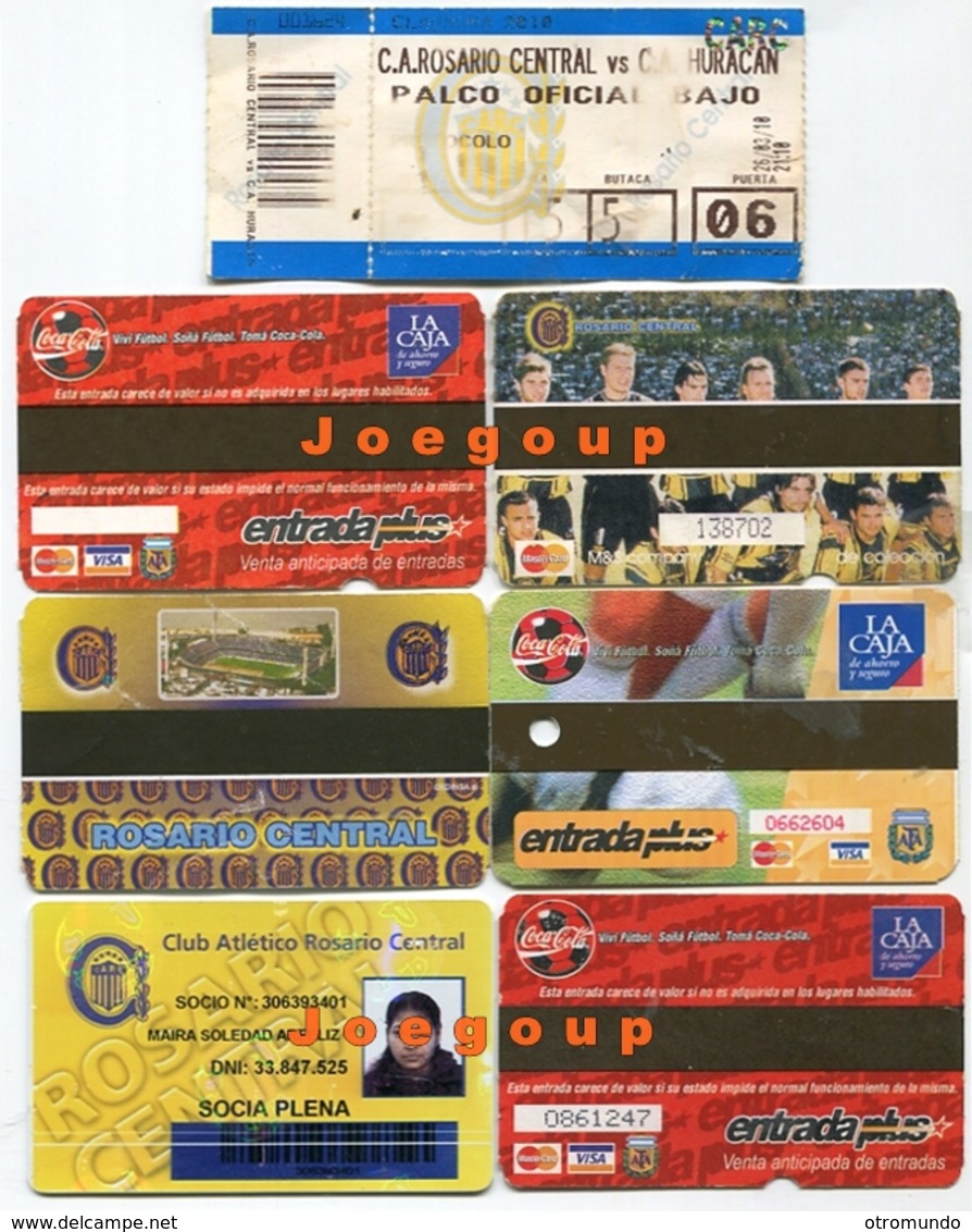 Lot 7 Ticket Entrada Carnets Futbol Soccer Club Rosario Central Argentina - Tickets - Vouchers